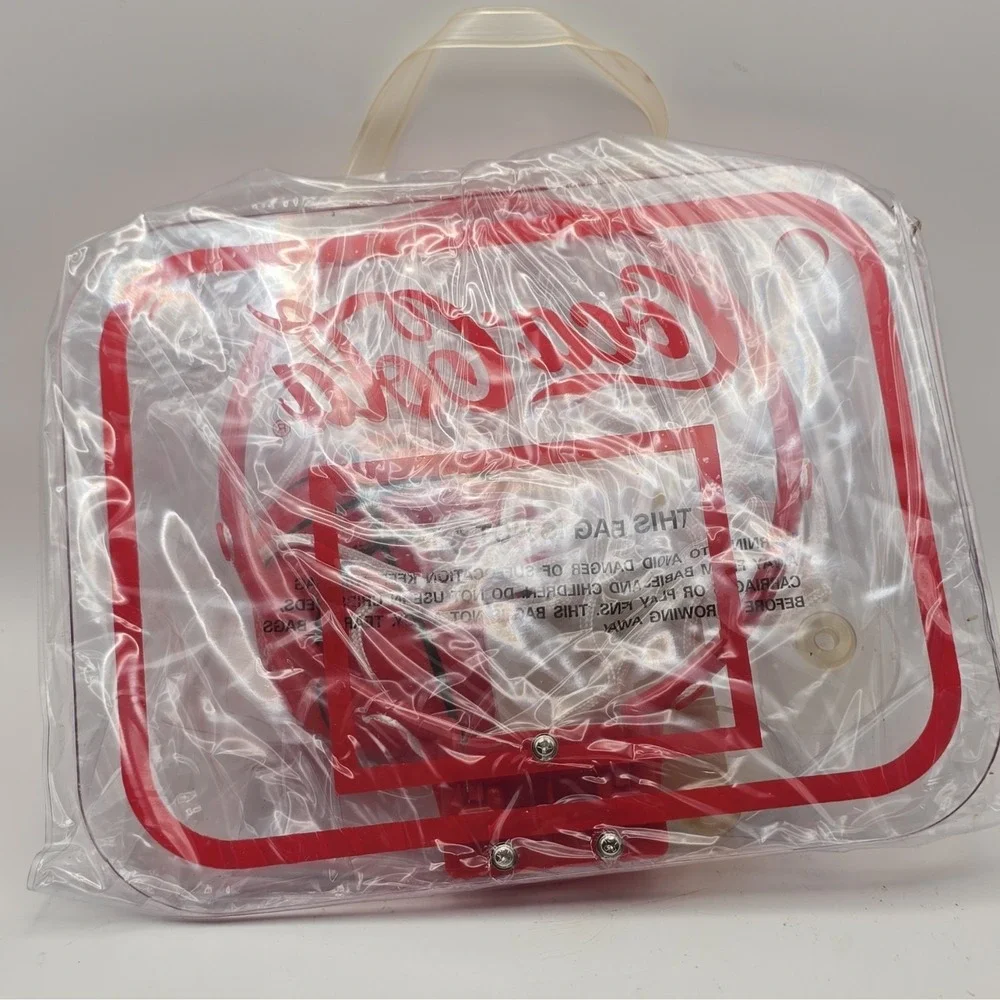 Coca-Cola Mini Basketball Hoop Game Set w/ Backboard, Net & Ball Clear Bag